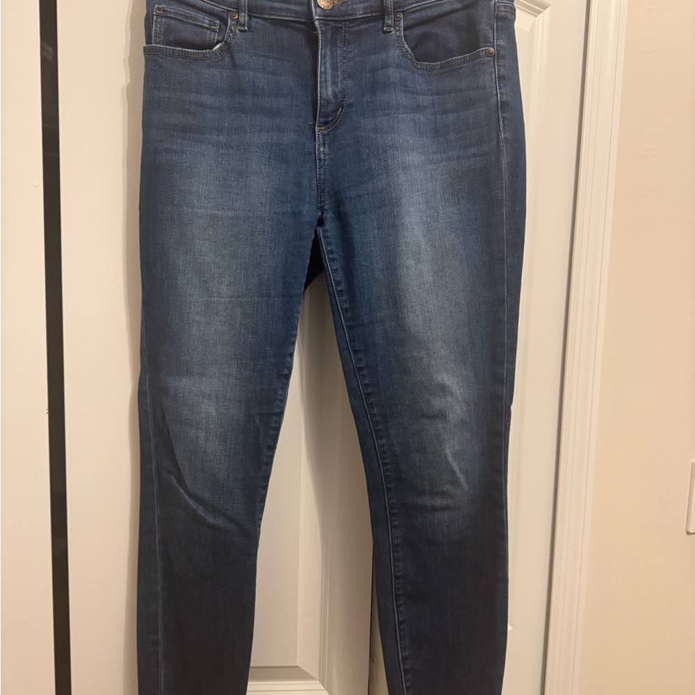 LOFT Women's Dark Blue Skinny Jeans